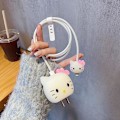 Miniatyrbillede 3 af 4: Sød tegneserie hurtig oplader beskytter til Apple 18W 20W iPhone 14 13 12 hello kitty