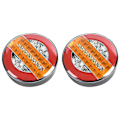 Miniatyrbillede 3 af 5: 2x 4 Tommer Trailer Dynamisk Baglygte 24v Led Lastbil Bremslys Led Rund Vand Hamburger Til Biler
