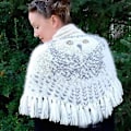 Miniatyrbillede 2 af 5: 120cm Retro Ugle Sjal, Hedwig Strikke Mønster Tyk Varmt Vinter Sjal, Wrap Tassel Sjal Strikkede Dame Sjal
