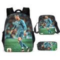 Pikkukuva 1 / 4: 3 kpl/setti jalkapalloilija Lionel Messi reppu opiskelijan koululaukku W satchel