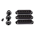 Miniatyrbillede 1 af 5: Enkel spole 48/50/52 mm 3 stykker enkel spole pickup cover messing til elektrisk gig (sort) 3 stykker sort