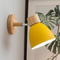 Miniatyrbillede 3 af 5: Nordisk Metal Jern Macaron Væghængt Lampe Moderne Enkel E27 Træbase Væghængt Lampe Soveværelse Balkon Restaurant Trappe
