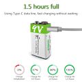 Pikkukuva 4 / 5: 9v Li-ion ladattava akku 650mah Type-c Usb Lithium Li Ion 9v paristot