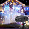 Miniatyrbilde 5 av 5: Jule Snøfnugg LED Projektor Lys Vanntett Snøfall Projeksjonslampe Med Fjernkontroll For Jul Feriefest Hage Uteplass