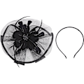 Miniatyrbillede 4 af 5: Elegant Dame Blomst Fjeder Mesh Net Fascinator Hat Slør Med Pandebåndsklips
