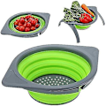 Miniatyrbilde 1 av 5: Ollapsible Colander Sil, Oppbevaringskurv Sil For Frukt Grønnsak, Plassbesparende Sammenleggbar Mesh W