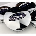 Miniatyrbillede 2 af 2: Ford Sort & Krom Hjulcenter Hjulkaps Navkapsler Emblem 65mm 4stk