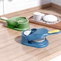 Miniatyrbillede 7 af 7: 2-i-1 Dumplingmaskine, Håndbetjent Dumplingmaskine til Hjemmet, Trykform til Dumplings, Lav Dumplings Hurtigt på 10 Sekunder (Blå) blue