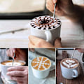 Pikkukuva 5 / 5: Kakao- ja kahvijauheenkuivaaja, 16 kpl kahvi- ja cappuccino-kuvioita