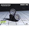 Miniatyrbillede 1 af 5: Speedcg 1/64 ABS-hjul med gummidæk Type C Modificerede dele Diameter 10mm Til modelbilracerbil Legetøj Hotwheels Tomica