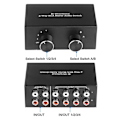 Miniatyrbilde 1 av 5: Bi-direksjonell 4-veis Rca Stereo Audio Switch L/r Lydkanal Audio Switcher, 2 In 4 Ut Eller 4 In 2