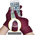 Miniatyrbild 4 av 7: Dam Vinter Varma Handskar Touch Screen Mobiltelefon Vindtät Foder Tjocka Handskar (Claret) Claret
