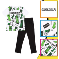 Pikkukuva 3 / 5: Minecraft Glitching Creeper -pitkä pyjamasetti, lapsille, 4-15 vuotta
