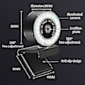 Miniatyrbilde 4 av 4: 1080p HD webkamera med mikrofon LED webkamera for datamaskin PC videoopptak webkamera