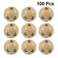 100 st runda träpärlor Diy String Bead Accessory Laughing Face Träpärla (18 mm)