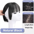 Miniatyrbillede 1 af 4: Lupu Syntetisk Sort Lysebrun Clip In Hår Pandehår Hårstykke Tilbehør Falsk Pandehår Clip In Hår Extensions Clip In Hår Stykke Natural Black