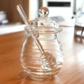 Miniatyrbillede 4 af 5: 250 ml honningkrukke med dipper sæt glas dippere mini krukker S