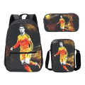 Miniatyrbilde 1 av 4: 3 stk/sett fotballstjerne ryggsekk student skolesekk 38 backpack