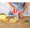 Miniatyrbillede 5 af 5: 4 stk. kartoffelkrølleskærer i rustfrit stål, kartoffelchipsmaskine, egnet til Crday-frugter