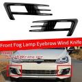 Miniatyrbilde 3 av 5: For Golf 7 Mk7 2014 2015 2016 2017 Frontfanger Tåkelysgitter Tåkelys Øyenbryn Deksel Karbonfiber