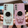 Pikkukuva 2 / 5: 6d Plating Astronaut Hidden Stand Case Cover Yhteensopiva Samsung Galaxy S23 Ultra/s23 Plus/s23 Kamerasuojalla Green S23 Plus