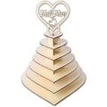 Miniatyrbilde 1 av 4: 7 etasjers hjerteformet personlig pyramidebryllupssjokolade-dessertgodteri