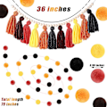 Miniatyrbillede 3 af 5: Boho Tassel-Girland Tassel Væghængende Dekoration Pastel Tassel Banner Med Træperler Og 2 Stykker Col