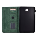 Miniatyrbilde 4 av 5: For Samsung Galaxy Tab A 10.1 (2016) T580 T585 PU-lær nettbrettstativ etui med preget tre kortholderdeksel Green