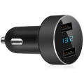 Miniatyrbillede 1 af 5: Dobbelt USB Billader, 4.8a Udgang Billader, -lighter Spændingsmåler Til ,,,lg, Etc, Sort