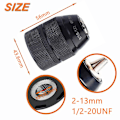 Miniatyrbild 1 av 4: Lot 4 Professionell Cl-fri Robust 1/2-20UNF 2-13mm Perage Chuck med SDS-adapter Matrix Tool