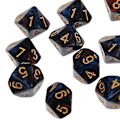 Miniatyrbillede 5 af 5: 10 stk. 10-sidet terning D10 polyhedral terning til Dungeons And Dragons brætspil rød blå