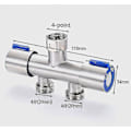 Miniatyrbillede 1 af 2: 4-punkts hane trevejsdiverter 1-i-2 adapter dobbelthoved