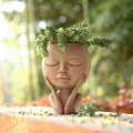 Miniatyrbillede 3 af 6: Ansigtsblomst Pottehoved Plantepot Sukkulent Plantepot Sød Harpiks Kaktus Plantepot med Drænhul (Planter er ikke inkluderet.)