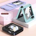 Miniatyrbillede 2 af 5: Skin Feel Solid Color Hinge Protection Shockproof Case For Samsung Galaxy Z Flip 5 Purple