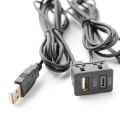 Pikkukuva 4 / 5: 150cm auton kojelaudan pidike 2 USB-portin paneeli Auto vene kaksois USB-tapyc-jatkokaapeliadapteri