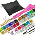 Miniatyrbild 4 av 5: Rhinestone-applikator, applikatorverktygssats, varmfixerad trollstav Bedazzler-kit, 4080 st, Ab Crystal, klar, 14 färger, 7 spetsar, 4 ädelstensstorlekar, pincett, , Jewel Pi