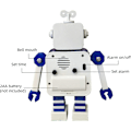 Miniatyrbild 3 av 5: Robotväckarklocka, tyst väckarklocka i rostfritt stål med G