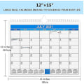 Miniatyrbillede 4 af 5: 2022 Vægkalender Jul. 2021-dec. 2022 Månedlig Side Ferier Fremhævet Linjeret