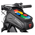 Miniatyrbillede 1 af 4: Cykelrammepose Vandtæt Cykel Mobiltelefon Etui Styrbøjlepose Toprørpose Med Touchscreen Vindue Solskærm Reflekterende Cykel Mobiltelefon Ho