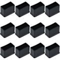Miniatyrbild 1 av 5: 12-pack 15 x 30 mm svarta rektangulära gummifiltskydd för bord eller stolsben
