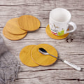 Pikkukuva 4 / 6: Juomien aluslautaset 6 kappaleen nahka-aluslautasen setti pidikkeellä, bambukuvioiset pyöreät aluslautat kodin ja keittiön käyttöön bamboo pattern