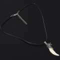 Miniatyrbild 3 av 5: Man Wolf Tooth Halsband Smycke Stål Titan Dominant Wolf Tooth Hängande Halsband