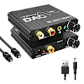 Miniatyrbillede 1 af 5: 192kHz Digital til Analog Lydkonverter med Bas- og Volumenjustering, digital Spdif/optisk/koaksial