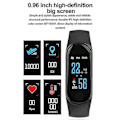 Miniatyrbillede 3 af 3: Digitalt ur Smart Band Blodtryksmåler Skridttæller Armbånd Vandtæt Fitness Tracker Til Ios Android