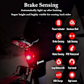 Miniatyrbillede 3 af 4: Smart cykel baglygte, bremsesensor baglygter, ultra lysstærk LED advarselscykellygte, USB genopladelig, automatisk tænd/sluk-sensor, IPX6 vandtæt,