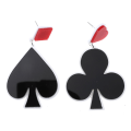 Miniatyrbillede 1 af 4: Asymmetriske øreringe geometri øreringe kvinder poker øreringe ørestikker kort øreringe