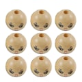 Miniatyrbild 2 av 3: 100 st runda träpärlor Diy String Bead Accessory Laughing Face Träpärla (18 mm)