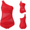 Miniatyrbild 3 av 4: Kvinnors enkla monokini bikini push-up baddräkt badkläder Black XL
