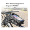 Miniatyrbillede 3 af 5: Cykelrammepose, Vandtæt Cykelpose Med Touchscreen Holder Etui Solskærm Opbevaringspose Med Stærk Krog Loop, Kompatibel 6,4\" (sort)