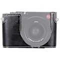 Miniatyrbillede 1 af 5: 1/4 tommer gevind PU læder kamera halv etui base til Leica Q (typ 116) (sort)